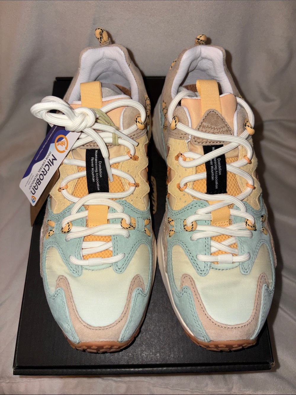 NWT Flower Mountain YAMABUSHI WOMAN Suede and fabric sneakers - Mentos/Sand Pale - Picture 8 of 15
